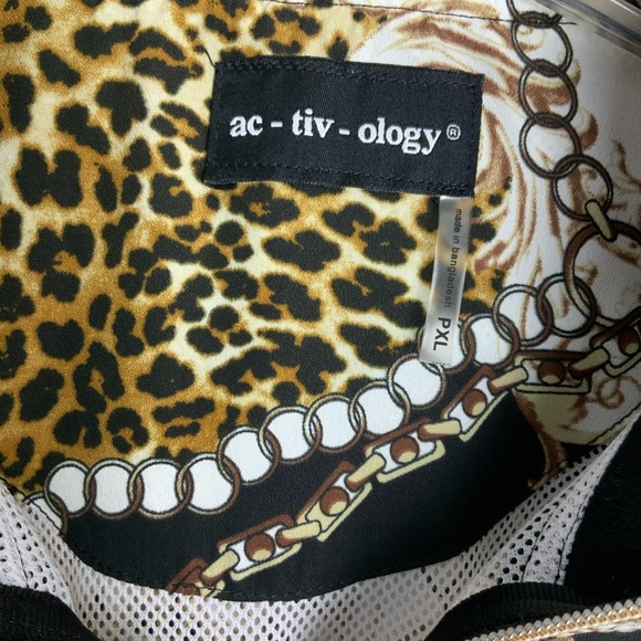 Activology leopard Dalmatian chains pattern zip jacket retro style athletic - Picture 4 of 7